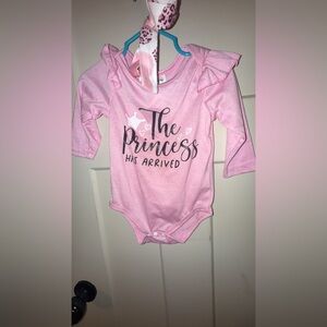 Pink Princess Long Sleeve Onesie with pants